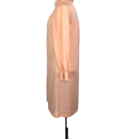 Womens Vintage Peach Midi Zip Front Robe, Keyhole Lace Ruffle Neck,‎ 38 Bust - Picture 7 of 7